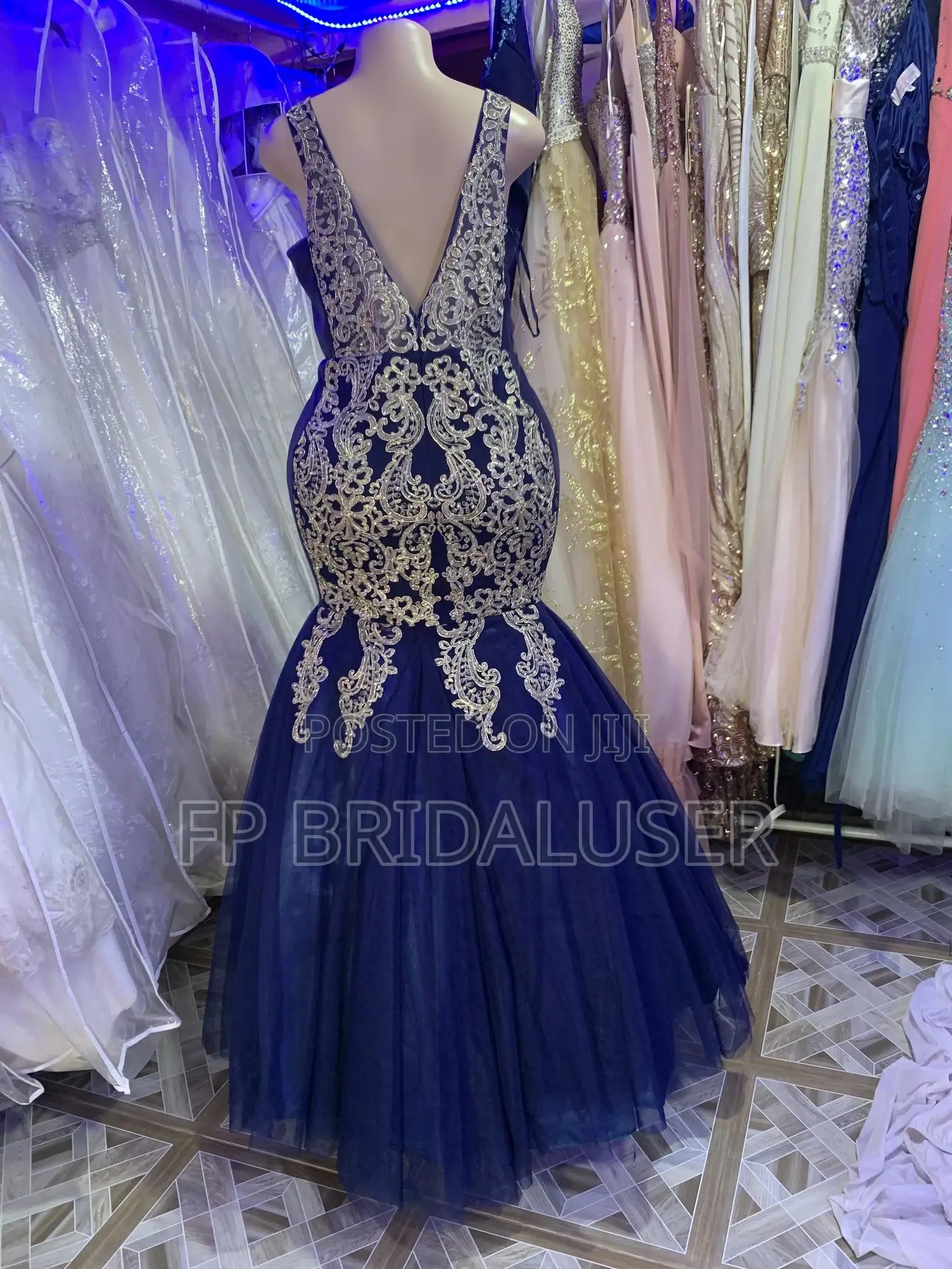 Navy Blue Mermaid Changing Dress for Hire