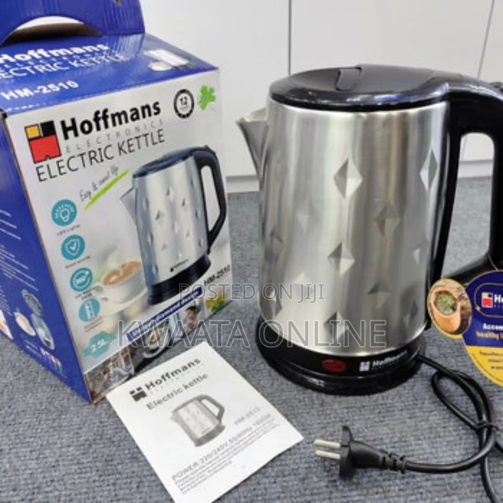 2.5l Electric Kettle Hoffmans Hm-2510, Fast Boil Tea Maker