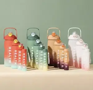 A Multi Coloured 4in 1 Plastic Water Bottle Set
