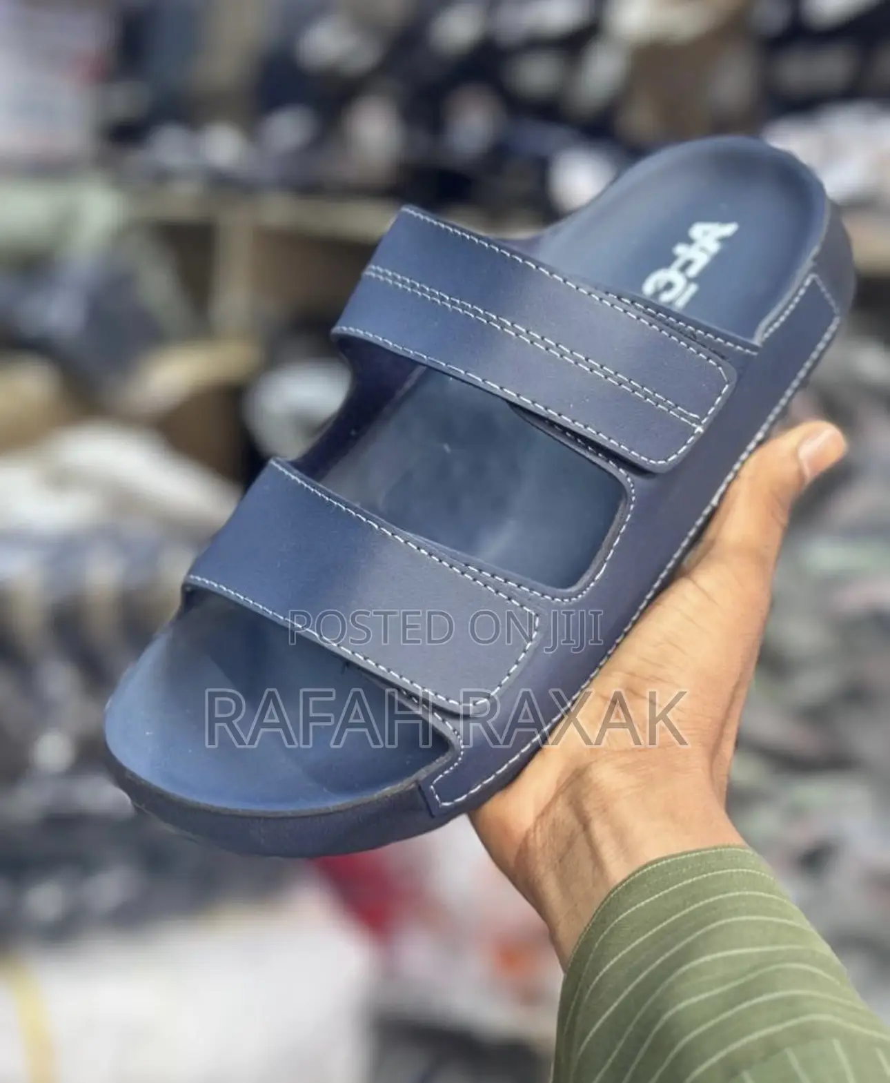 Men’S Classic Blue Double Strap Alc Sandals