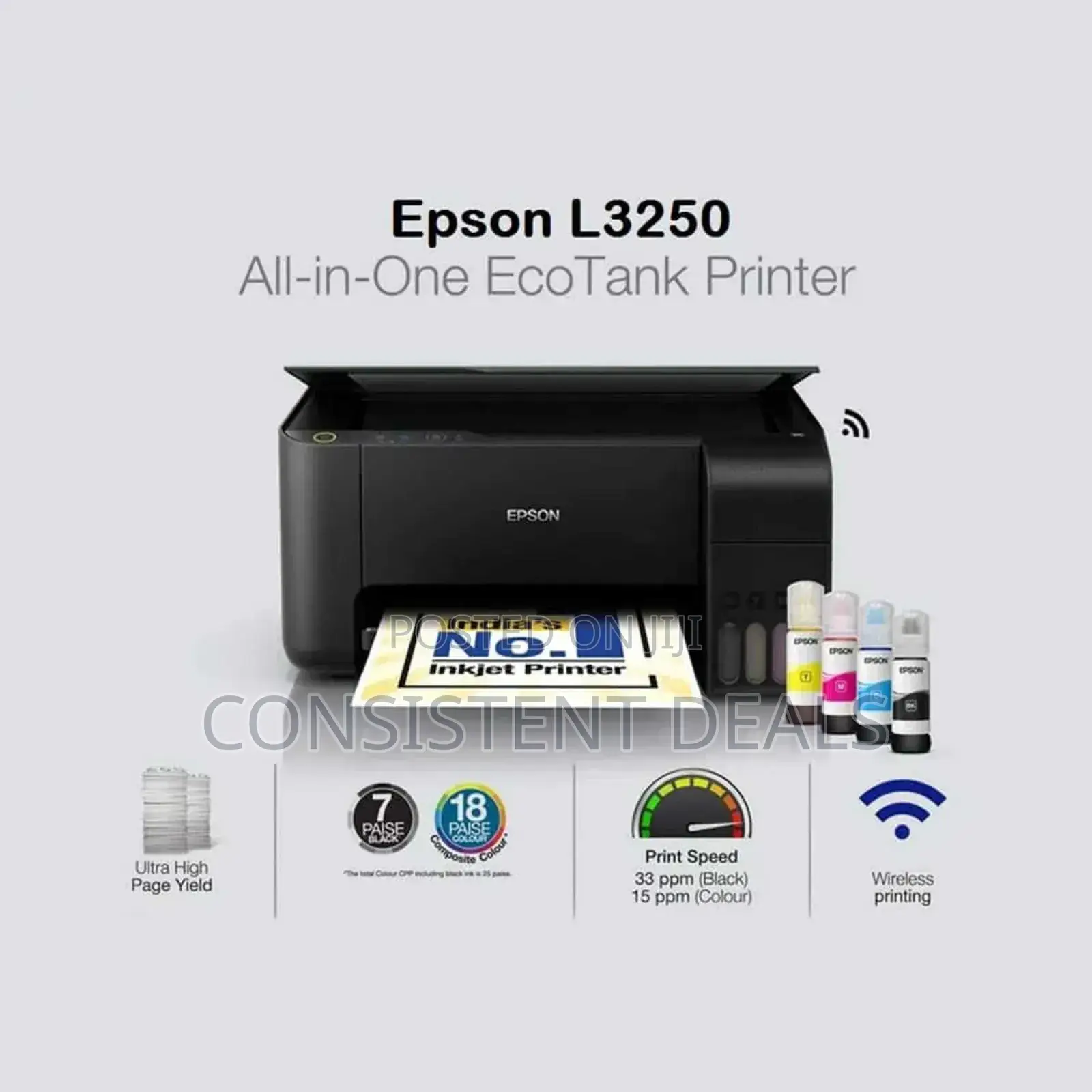 Epson L3250 Wireless All in One Ink Tank Printer