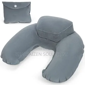 Supporting Inflatable Travel Cushioned Flocked Neck Pillow