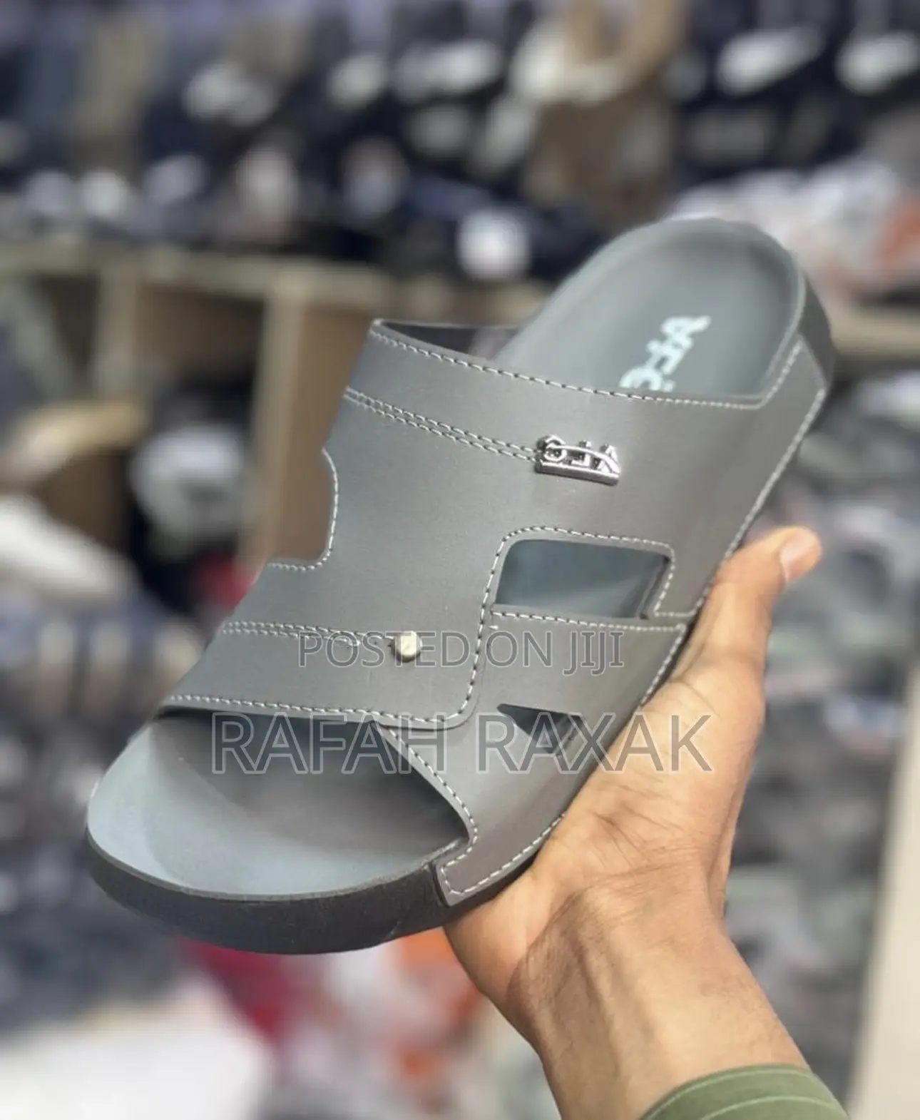 Men’S Classic Grey Alc Push In Sandals