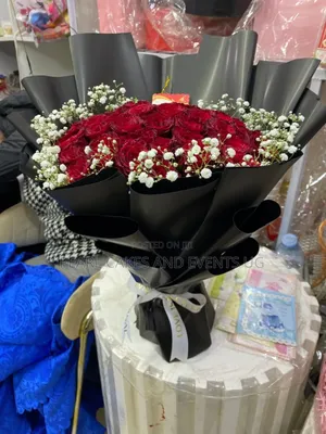 Surprises Gifts Flowers Black Wrapping Whites Small Flowers