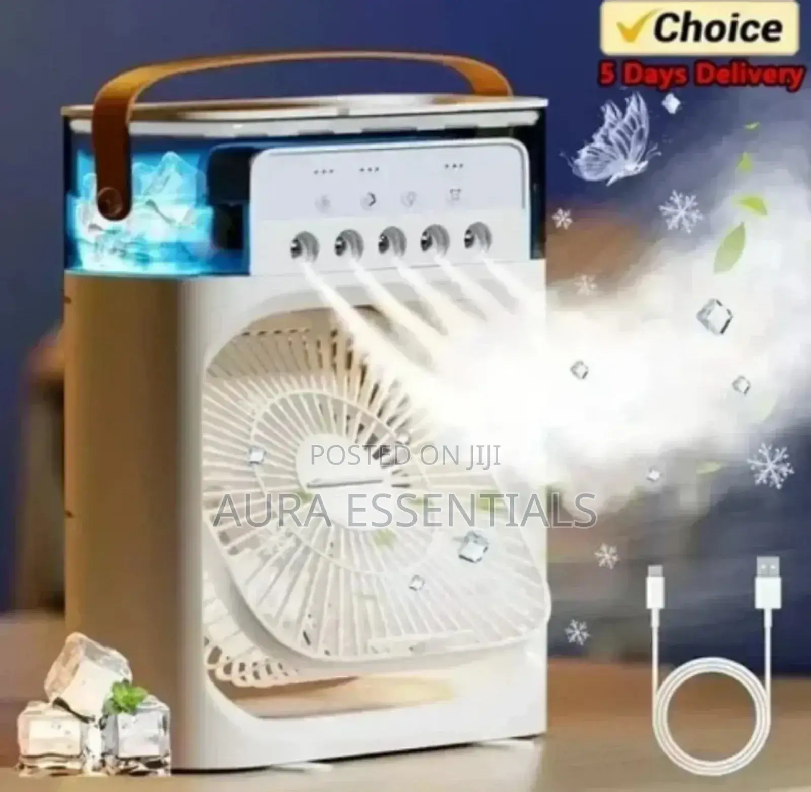 Led Night Light Portable Usb Charging Fan