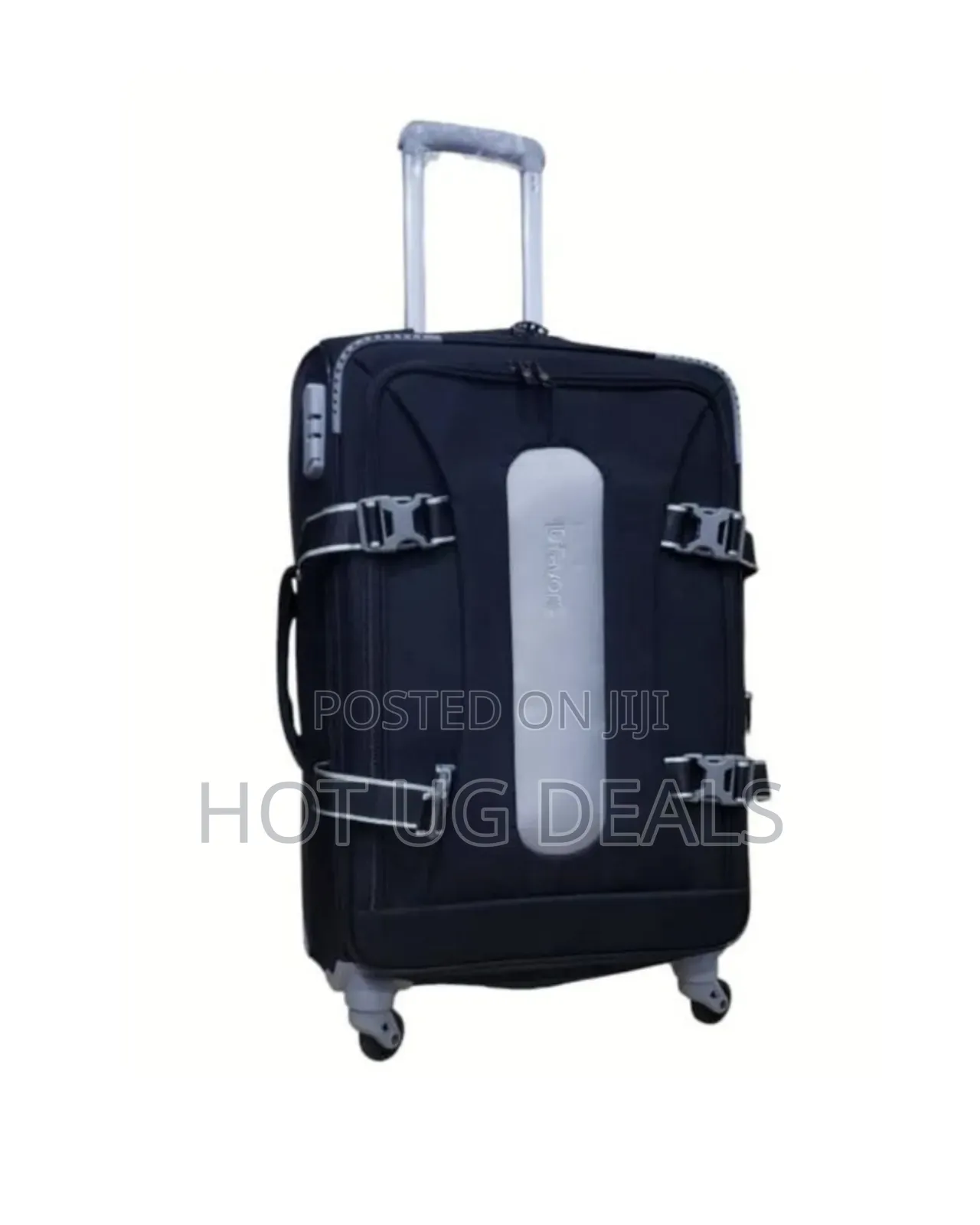 Large Size Strong Fabric Travel Cloth Suitcase - Black