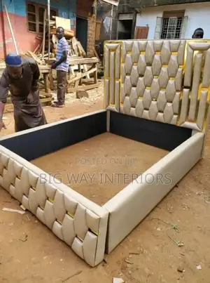 Modern Leather Geometric 5by6 Bed/5x6 Bed