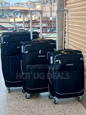 Dfavors Setof 3in 1 Fabric Cloth Travel Suitcase -  Black