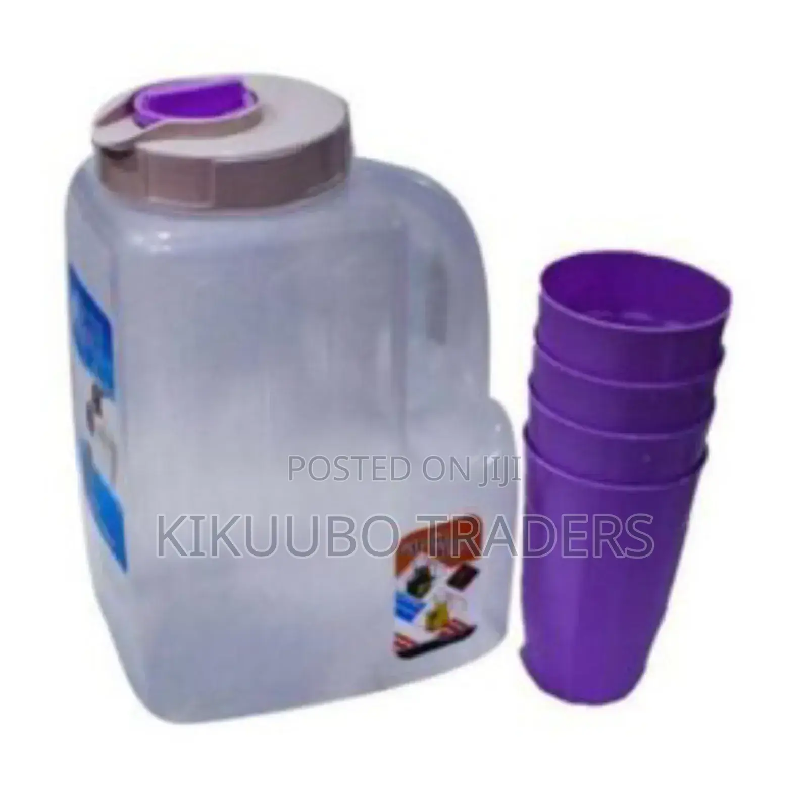 Plastic Fridge Water Bottle With 4 Glasses