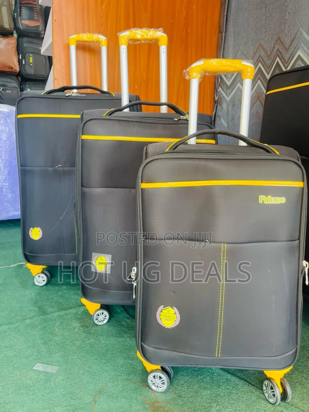 Travel Cloth Fabric Suitcase - Black