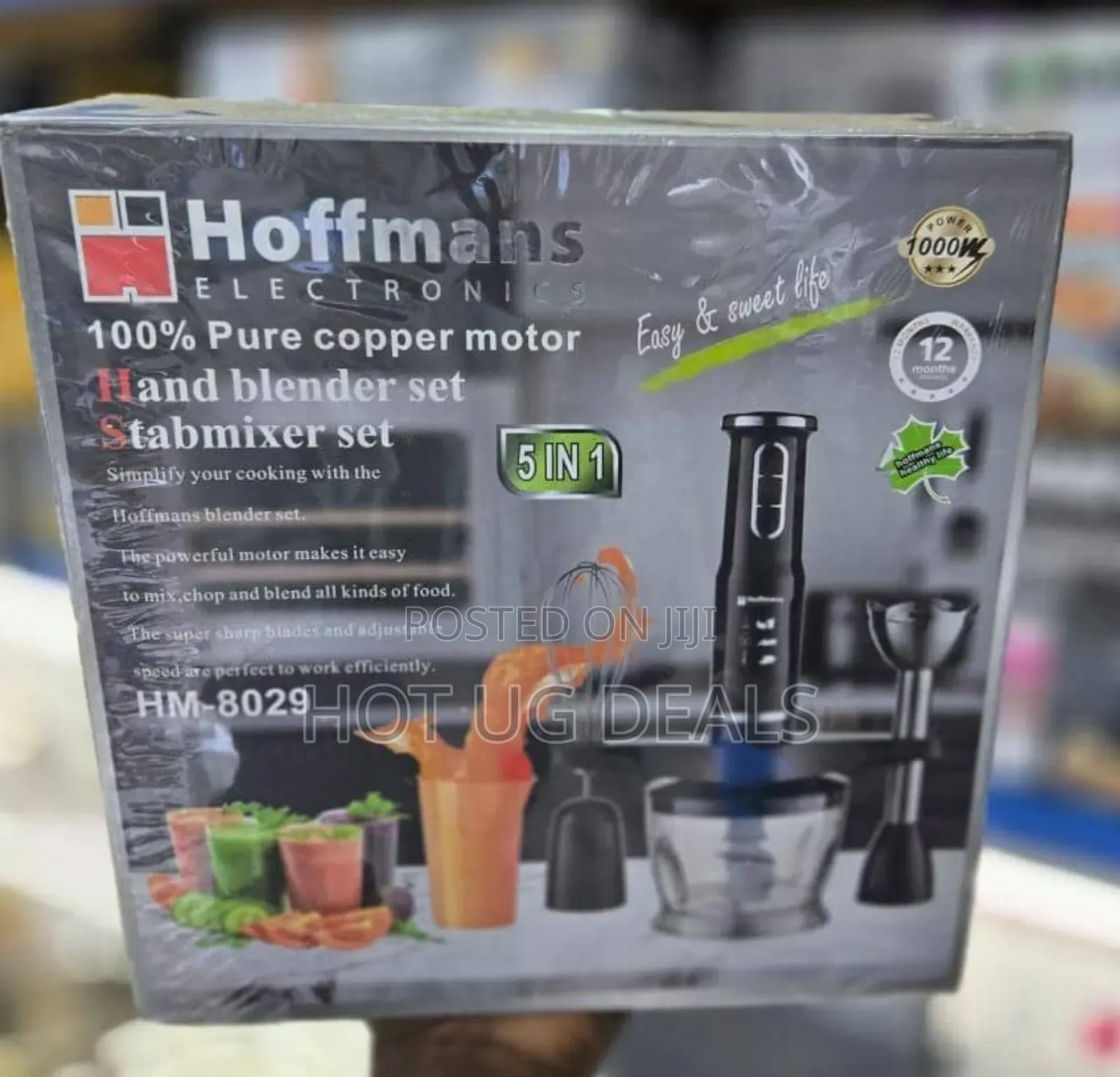 Hoffmans 5 In 1 Powerful Hand Blender - Multicolor