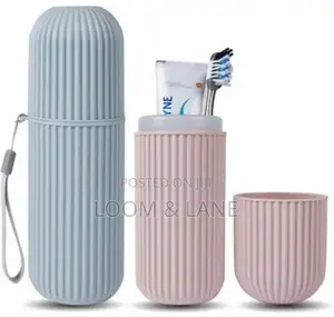 Capsule Shape Travel Toothbrush Holder and Toothpaste
