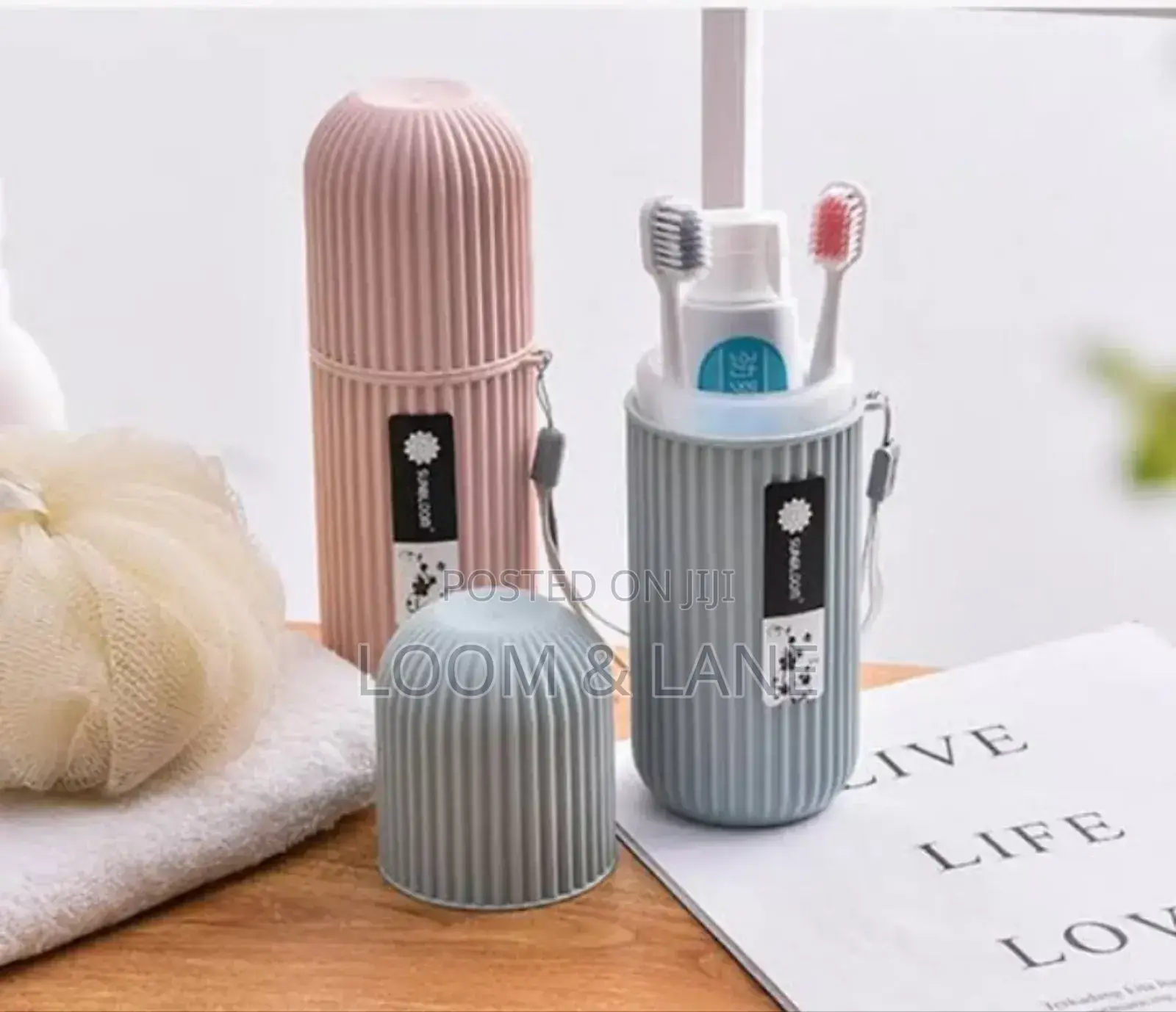 Capsule Shape Travel Toothbrush Holder and Toothpaste