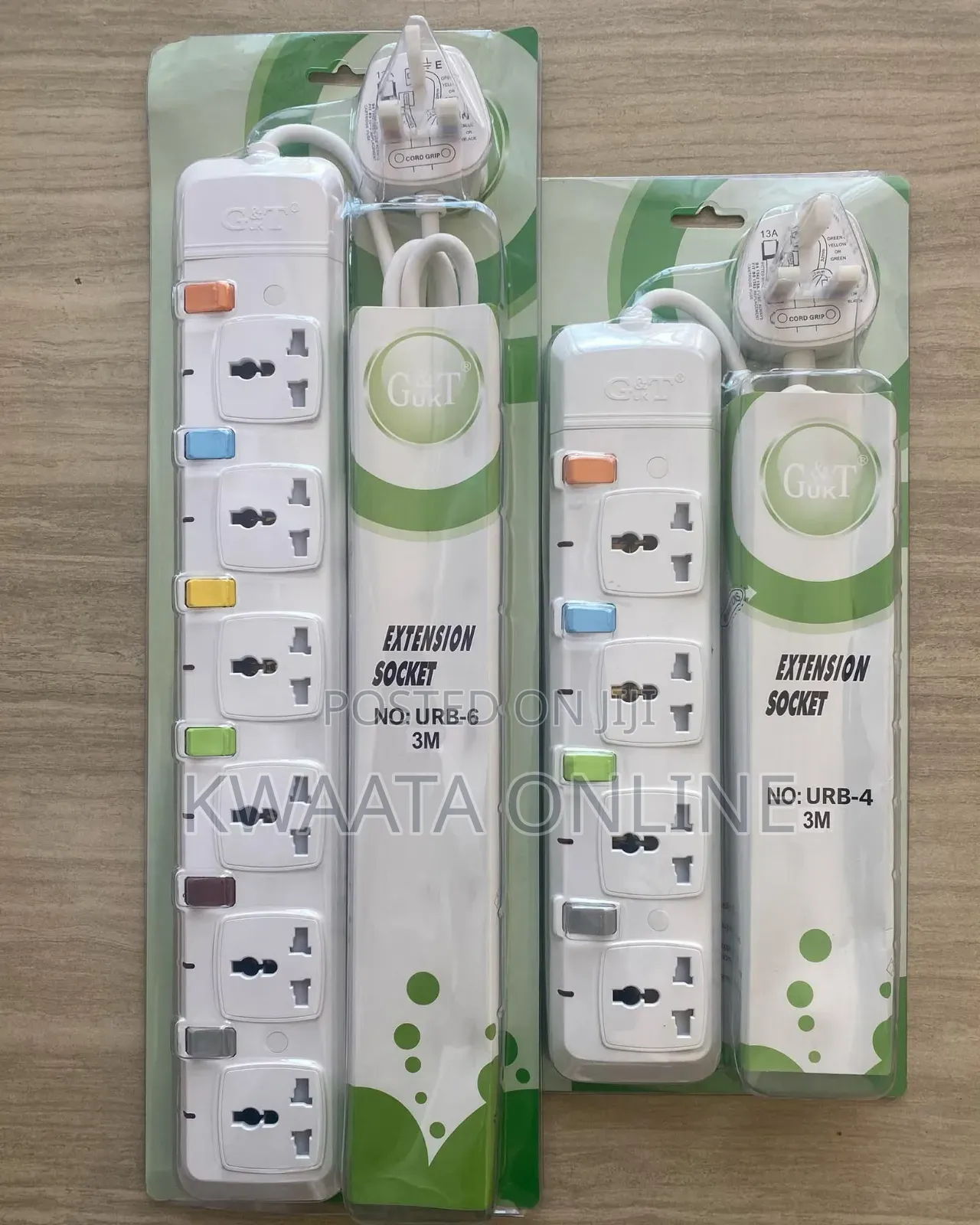 G T 6 Outlets Extension Cable- Good Quality - 6 Sockets