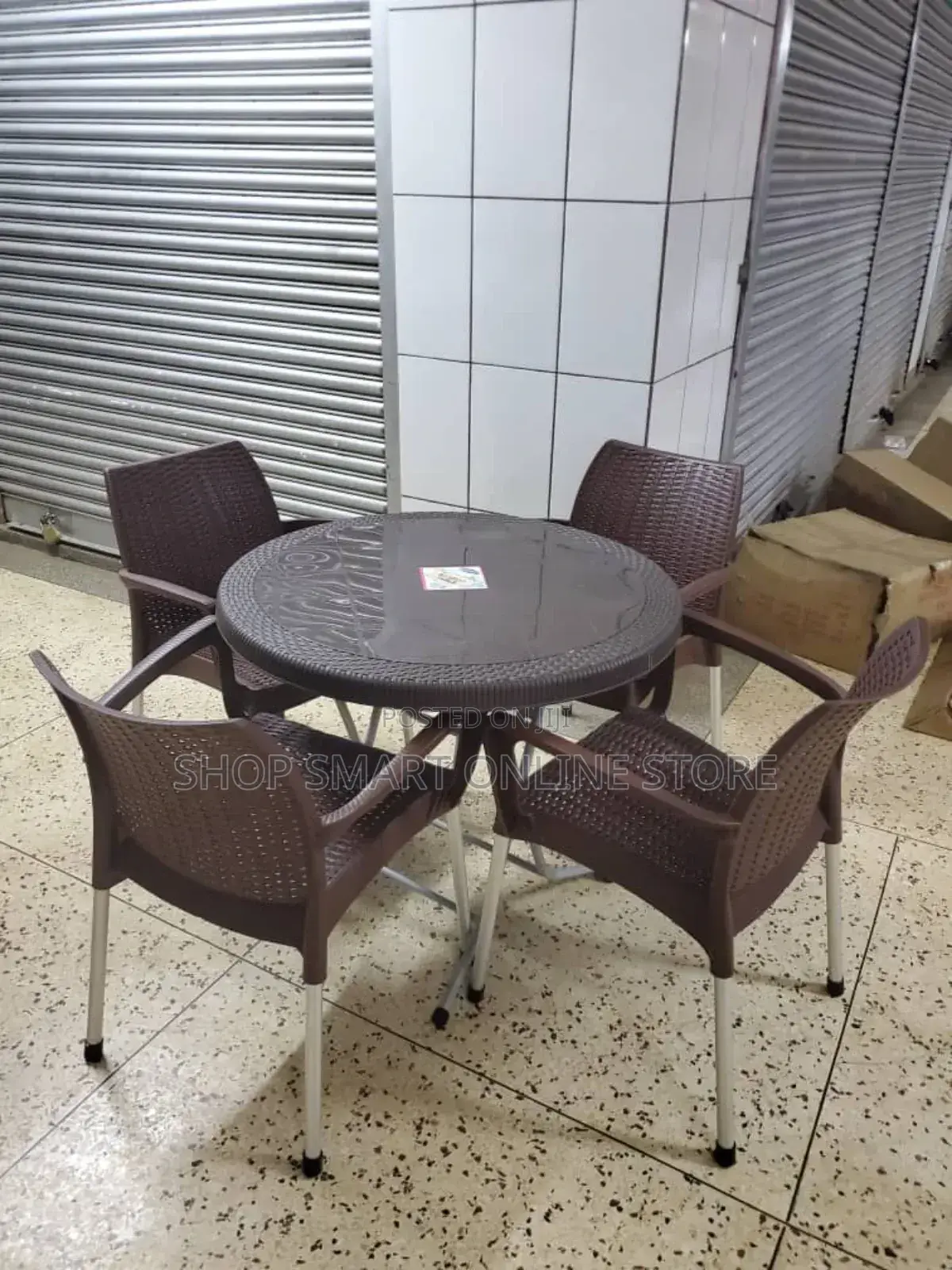 Plastic Bamboo Table and Chairs Set