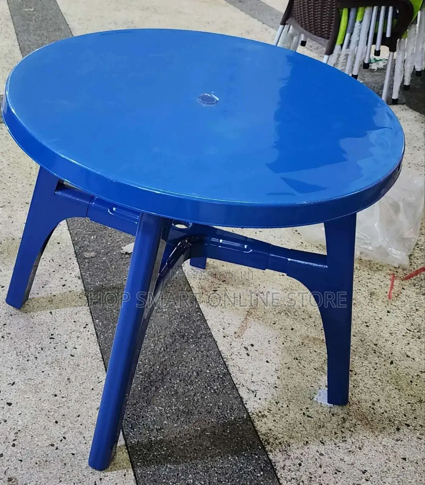 Round Blue Plastic Table Round Blue Plastic Table