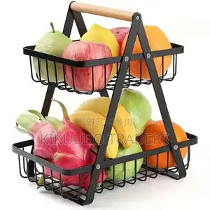 2 Tier Fruit Basket Bowl Kitchen Vegetable Holder