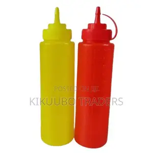 2 Plastic Squeeze Oil Tomato Sauce Bottles