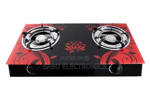 Gas Hot Plate 2 Burner Tempered Glass Automatic Ignition