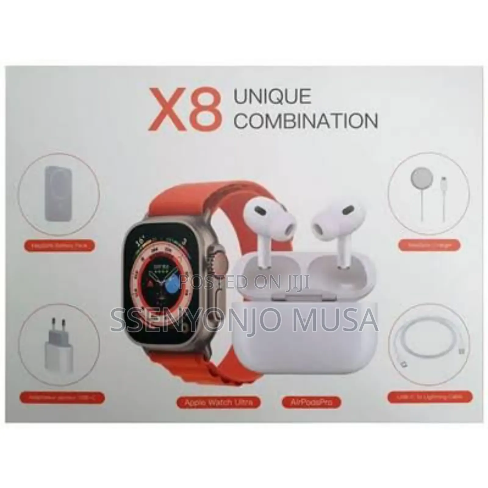 X8 8-in-1 Smartwatch Bundle - Ultimate Smartwatch Experience