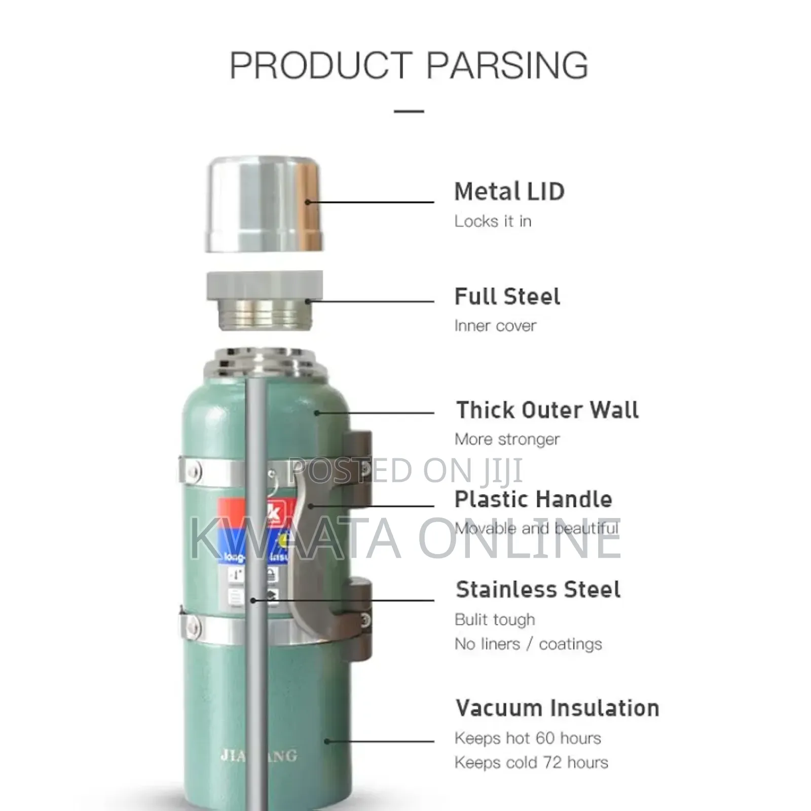 60 Hours 3litres All Stainless Steel Thermos Vacuum Flask