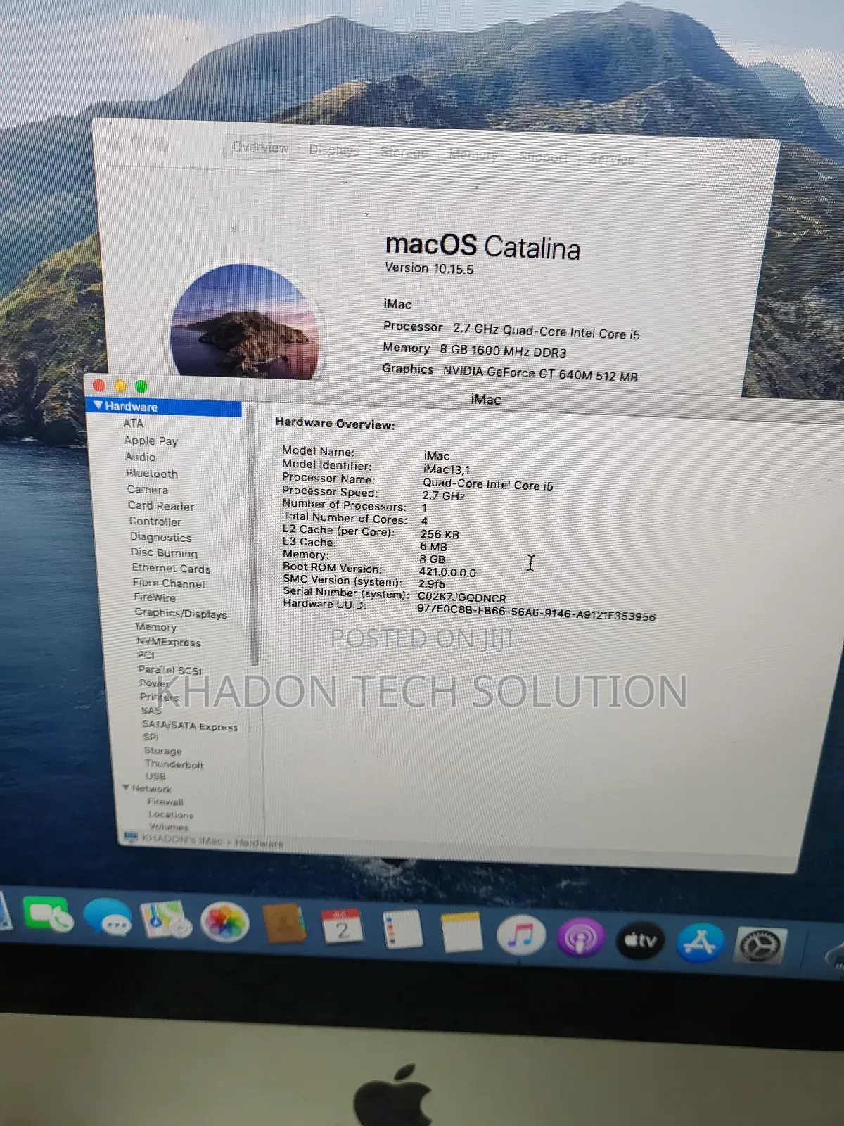 Desktop Computer Apple iMac 8GB Intel Core i5 HDD+SSD 500GB