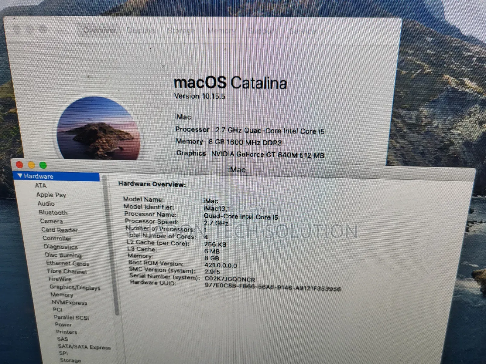 Desktop Computer Apple iMac 8GB Intel Core i5 HDD+SSD 500GB