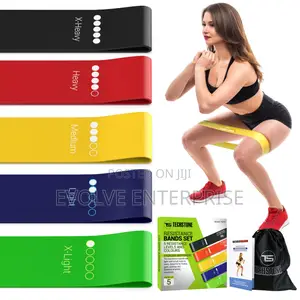 Resistance Loop Exercise Bands With Carry Bag, Set of 5