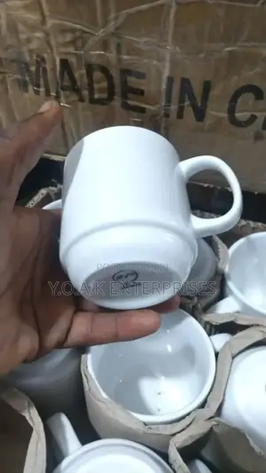 Pure White Ceramic Tea Cups 6pcs