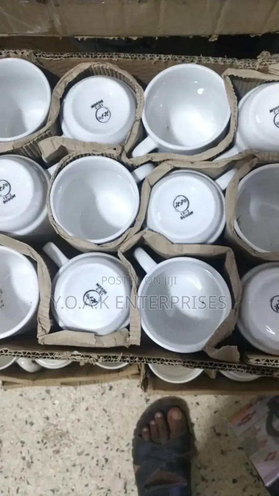 Pure White Ceramic Tea Cups 6pcs
