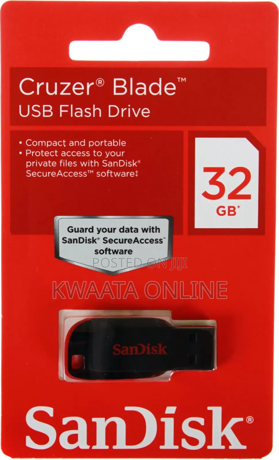 Sandisk Usb Flash Drive, 64gb Cruzer Blade