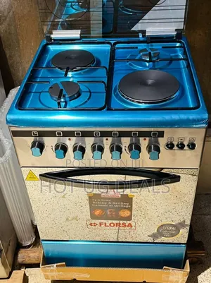 Florsa 60x60cm 2 Gas 2 Hotplate Cooker, Electric Oven, Timer