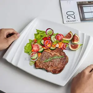 12pcs Square Salad Plates- White