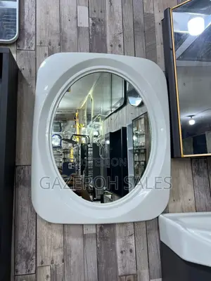 Modern Wall Mirror – Oval Center With Rectangular Frame