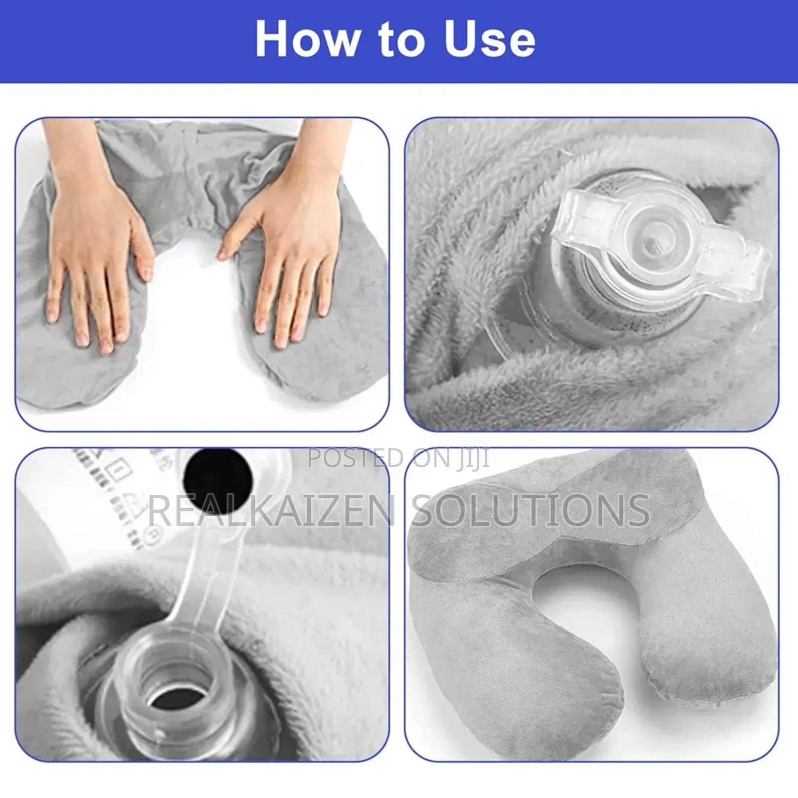 U Shape Fatigue Relief Inflatable Pillow| Eye Mask| Ear Plug