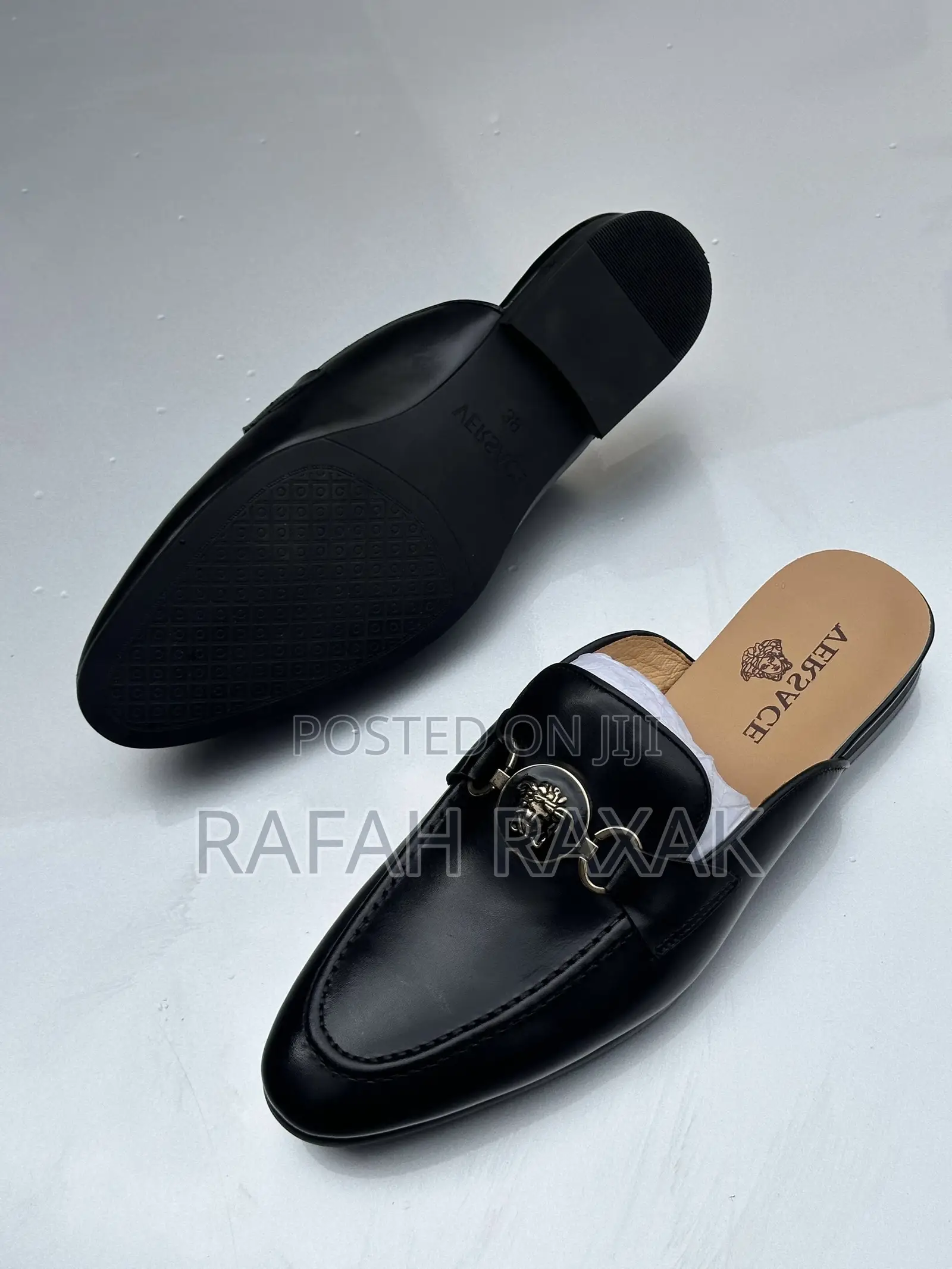 Original Men’S Black Versace Mules Half Shoes