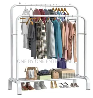 Double Clothes Rail Hanging Rack Garment Display Stand.