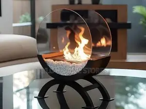 Round Glass Large Table Top Fire Place Black at 195000shs