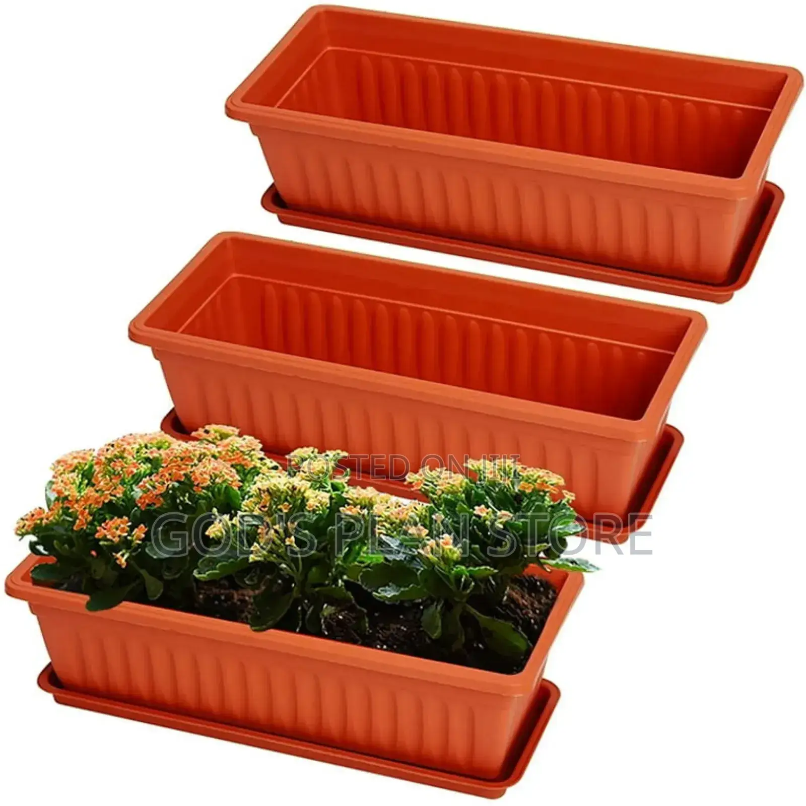 Elegant Plastic Rectangular Flower Pots