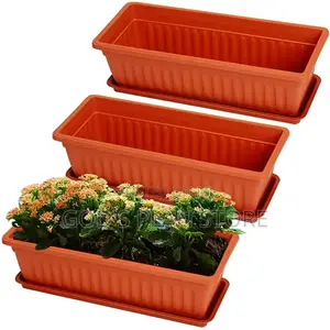 Elegant Plastic Rectangular Flower Pots