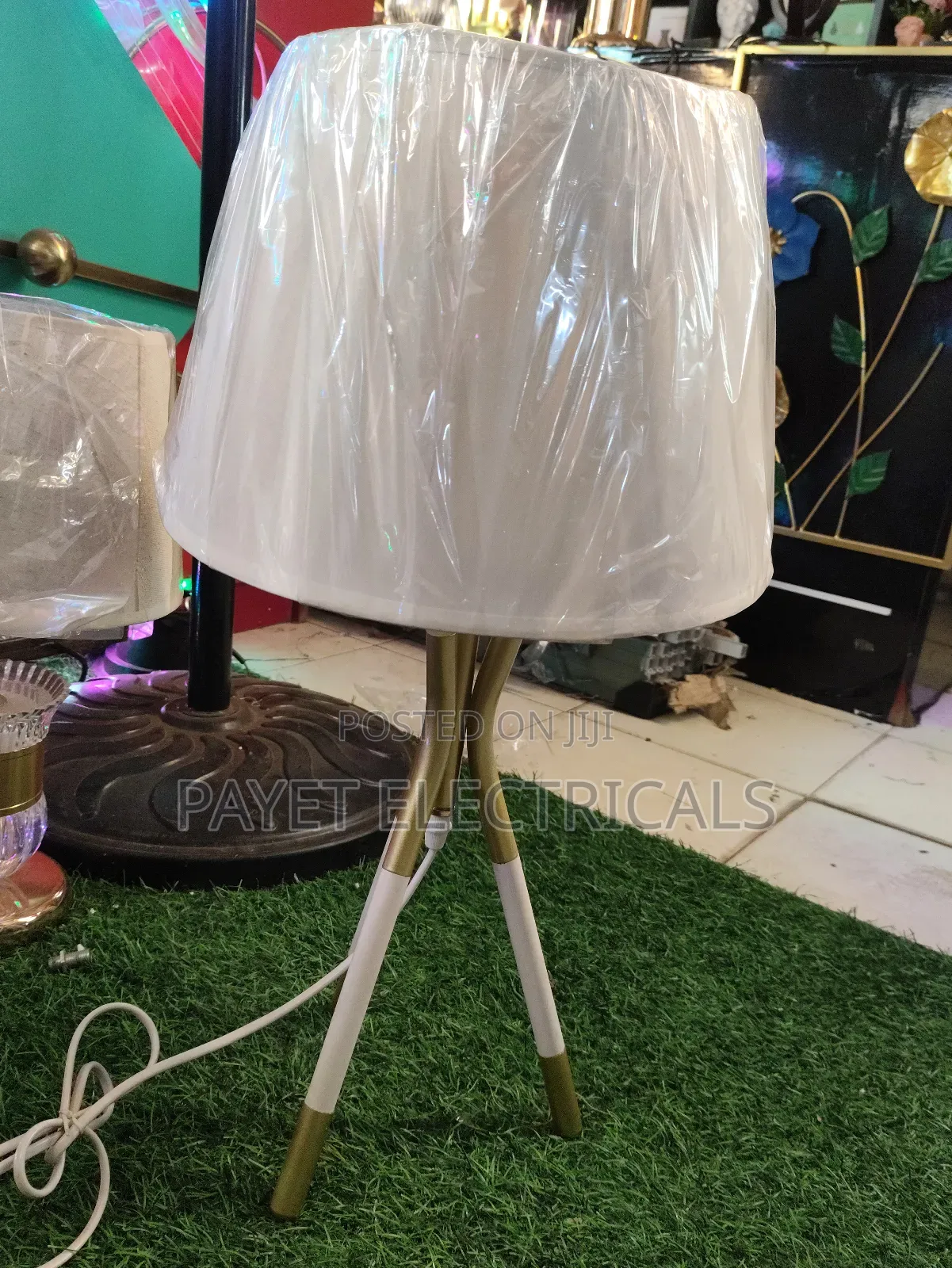 White and Silver Bedside Lamp