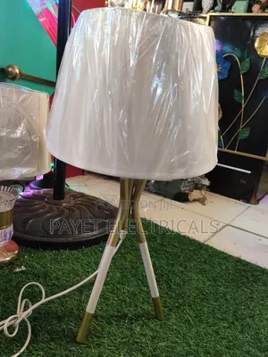White and Silver Bedside Lamp