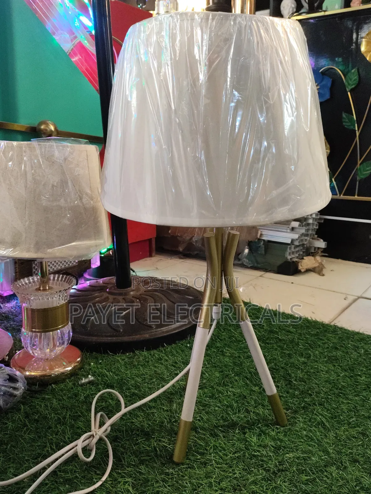 White and Silver Bedside Lamp