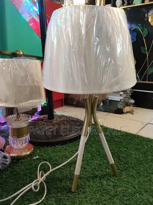 White and Silver Bedside Lamp