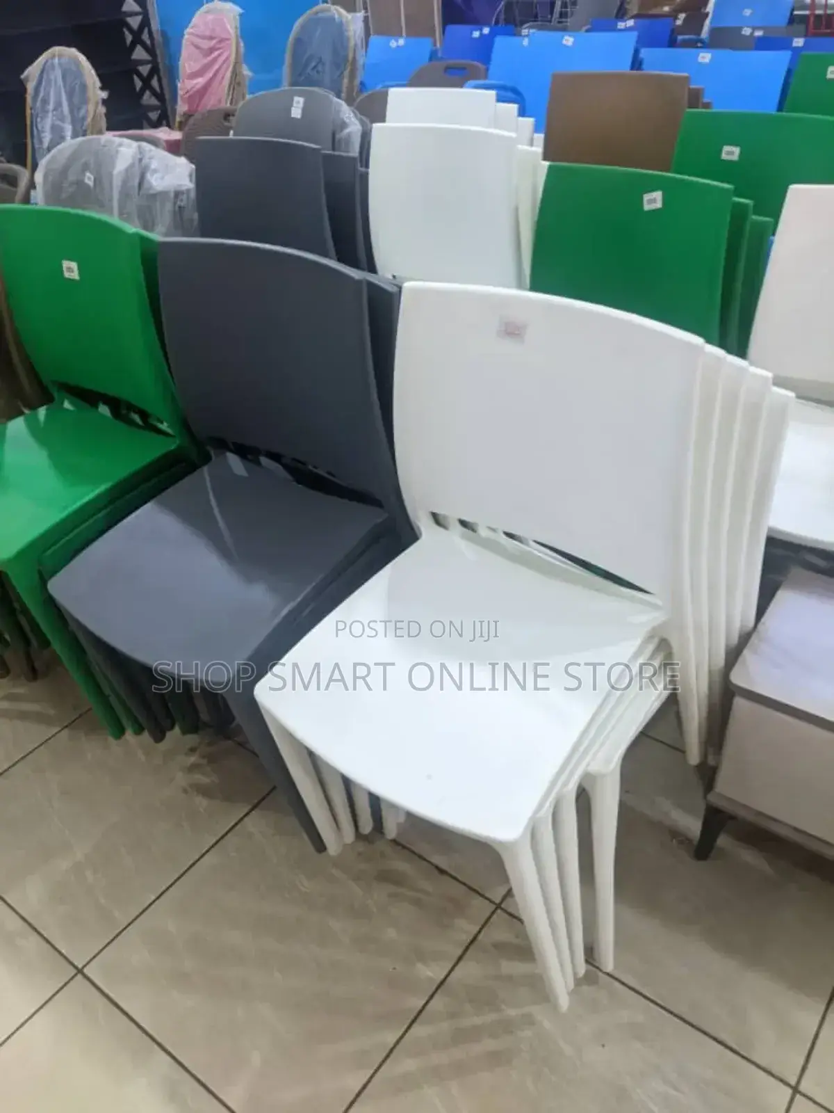 London Plastic Chairs Plastic Chairs Grey, White and Green