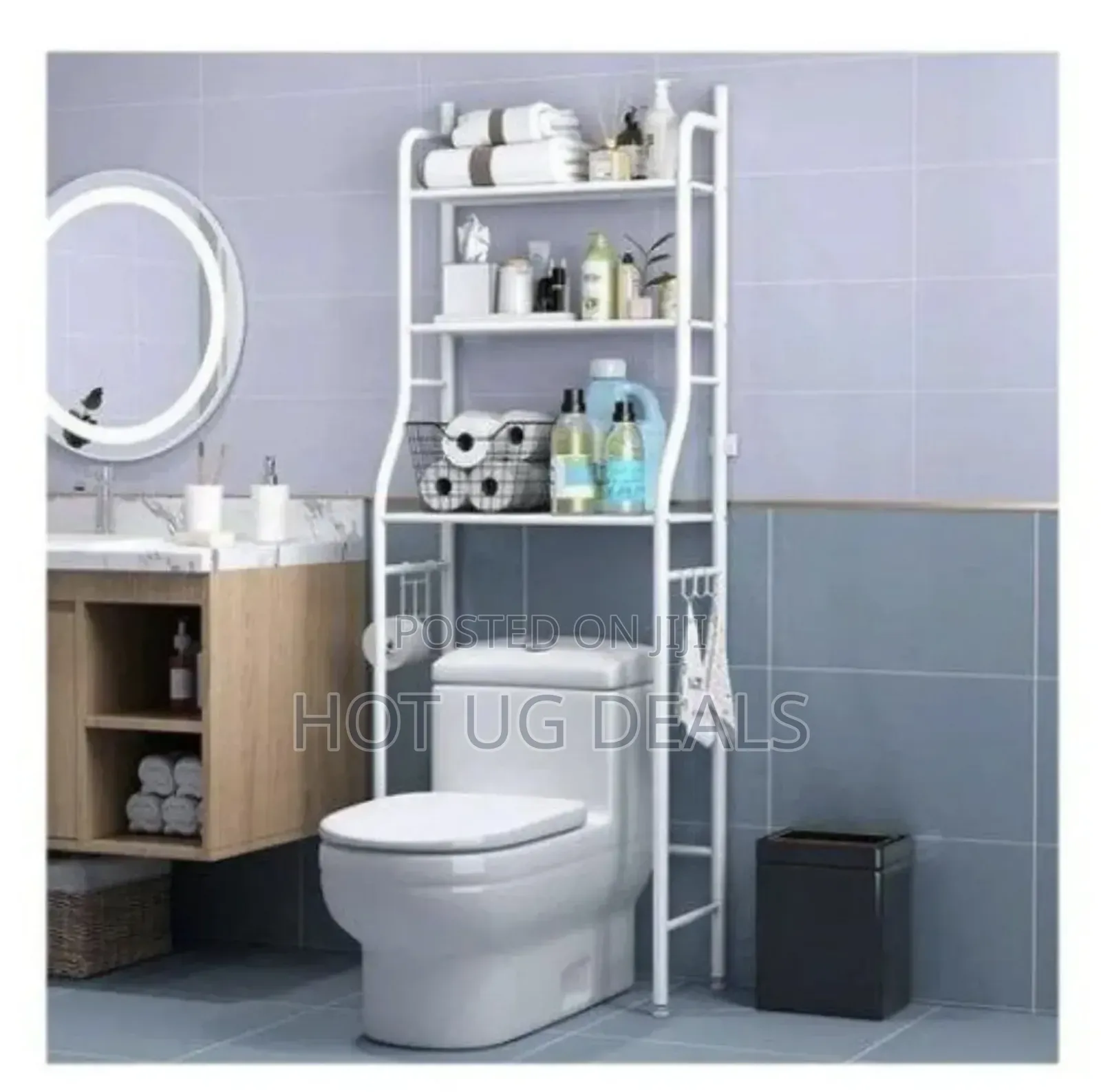 3 Tier Over The Toilet Storage Rack Organizer- White