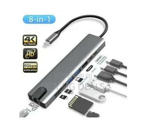 Usb Type C 8 In 1 Multi Function Hub - Grey