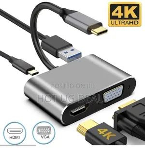 4in1 Usb Type C To Hub Hdmi+Vga+Type-c+Usb Port Splitter