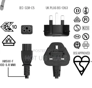 3 Pin Ac Power Cable/Cord With Fuse Uk Plug