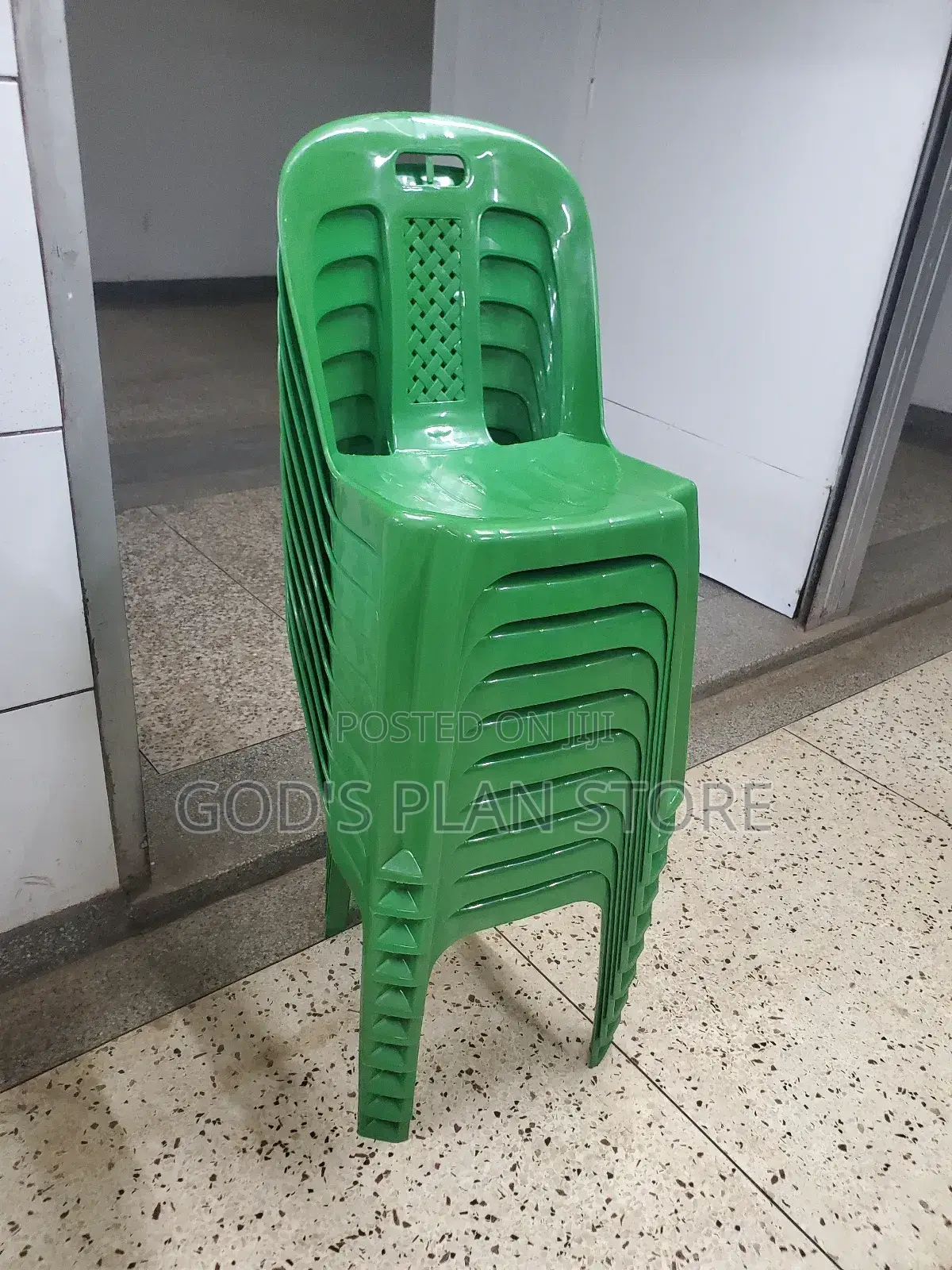 *Green Armless * Plastic Chairs